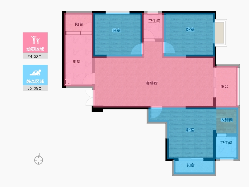 山东省-菏泽市-天正中央大街-105.63-户型库-动静分区