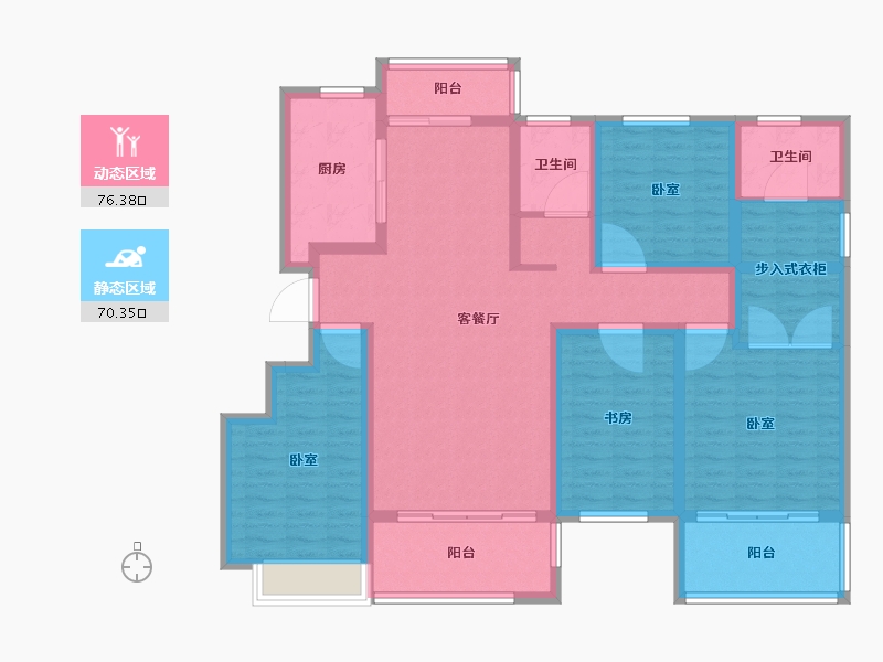 河南省-南阳市-财富新城•财富公馆-130.77-户型库-动静分区