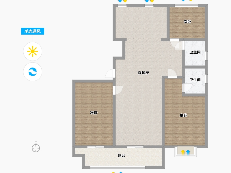 山东省-烟台市-东泰仕林首府-140.00-户型库-采光通风