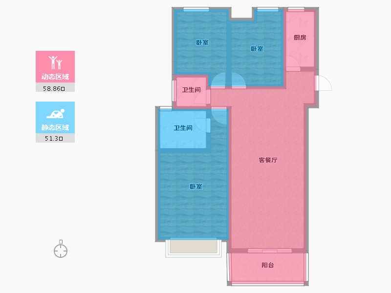 河南省-商丘市-海亚春天上苑-97.86-户型库-动静分区