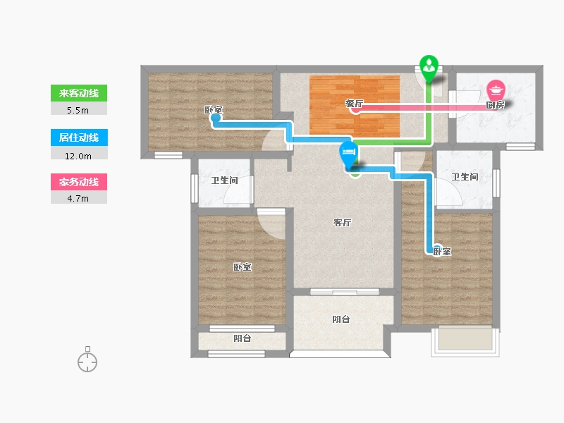 河南省-许昌市-建业春天里-92.85-户型库-动静线