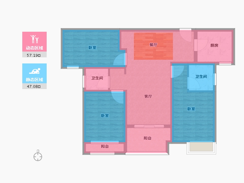 河南省-许昌市-建业春天里-92.85-户型库-动静分区