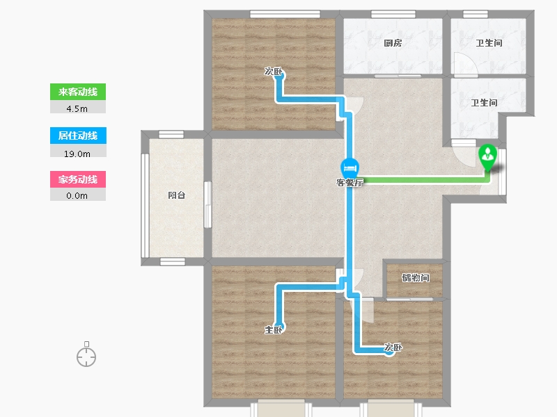 山东省-临沂市-中楷信·清水湾花园-104.01-户型库-动静线