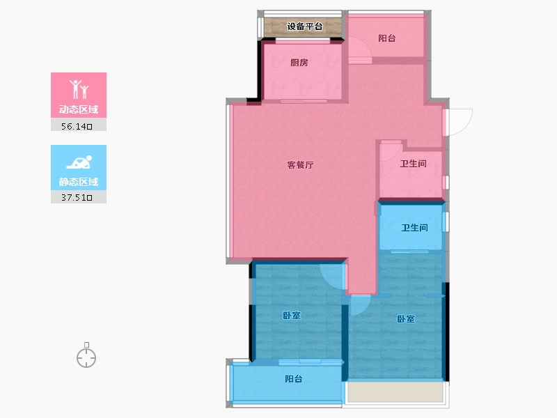 浙江省-绍兴市-融信观河盛世府-86.00-户型库-动静分区