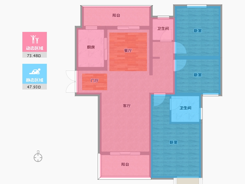 河南省-许昌市-建业春天里-108.79-户型库-动静分区