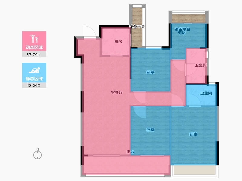 浙江省-温州市-新城瓯江湾-101.01-户型库-动静分区