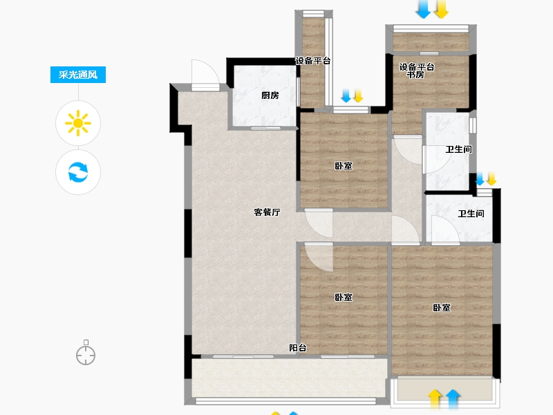 浙江省-温州市-新城瓯江湾-101.01-户型库-采光通风