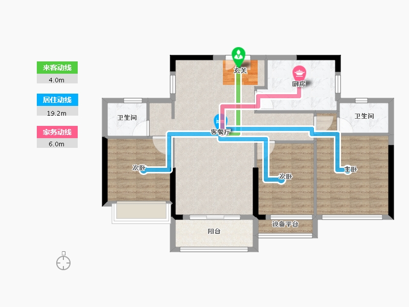 浙江省-台州市-天铂华庭-94.00-户型库-动静线