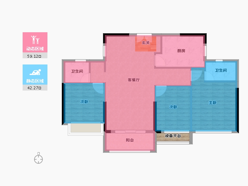 浙江省-台州市-天铂华庭-94.00-户型库-动静分区