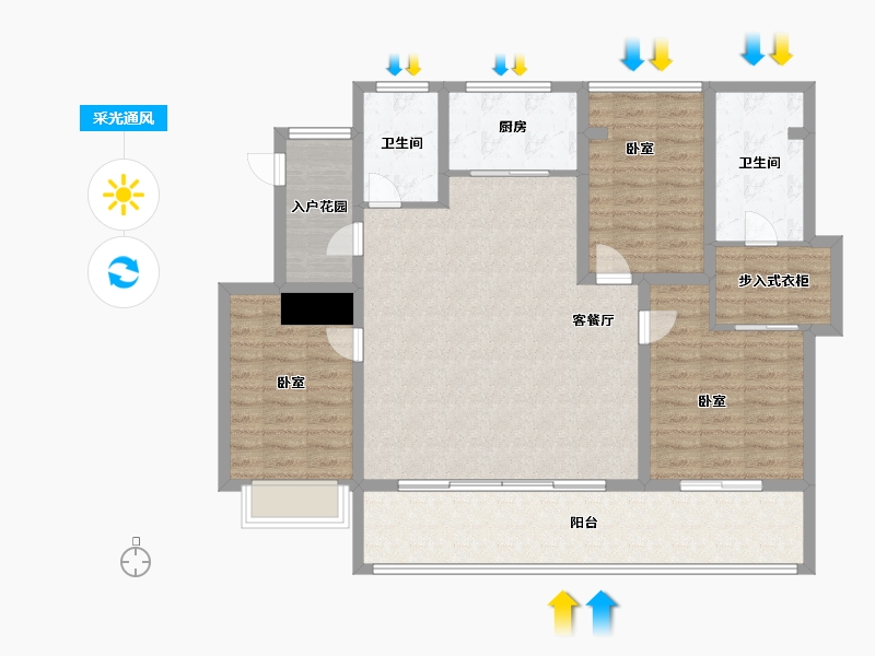 山东省-烟台市-大栖地-114.19-户型库-采光通风