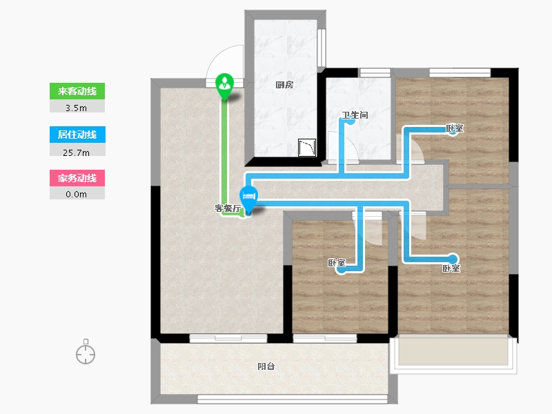 河南省-南阳市-建业碧桂园龙悦城-72.00-户型库-动静线