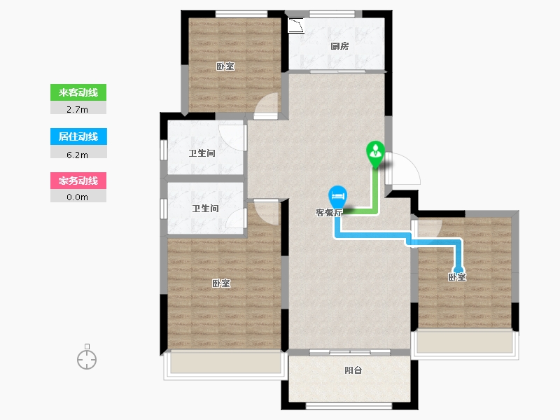 河南省-南阳市-正商书香铭筑-106.80-户型库-动静线