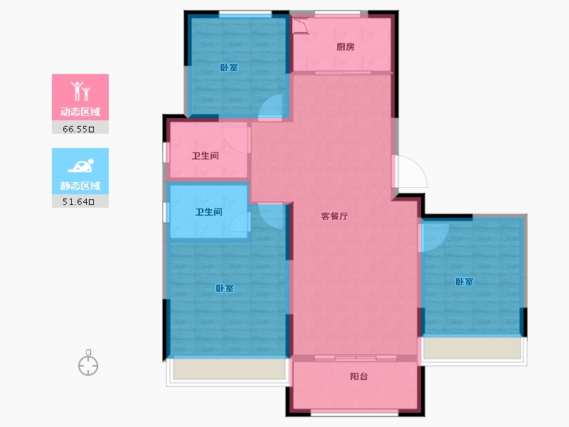 河南省-南阳市-正商书香铭筑-106.80-户型库-动静分区