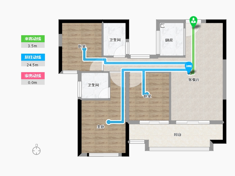 河南省-信阳市-中环荣域Ⅱ期悦棠-86.00-户型库-动静线