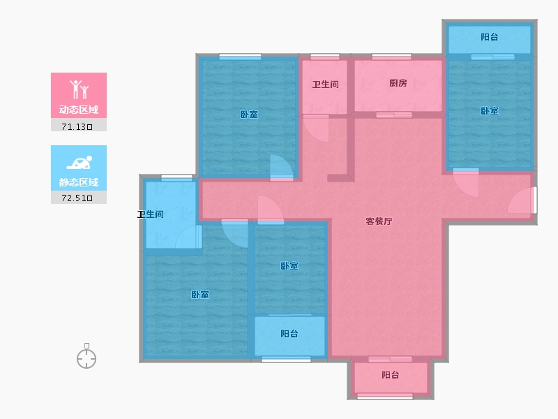 河南省-许昌市-颍河圣帝金苑-127.59-户型库-动静分区