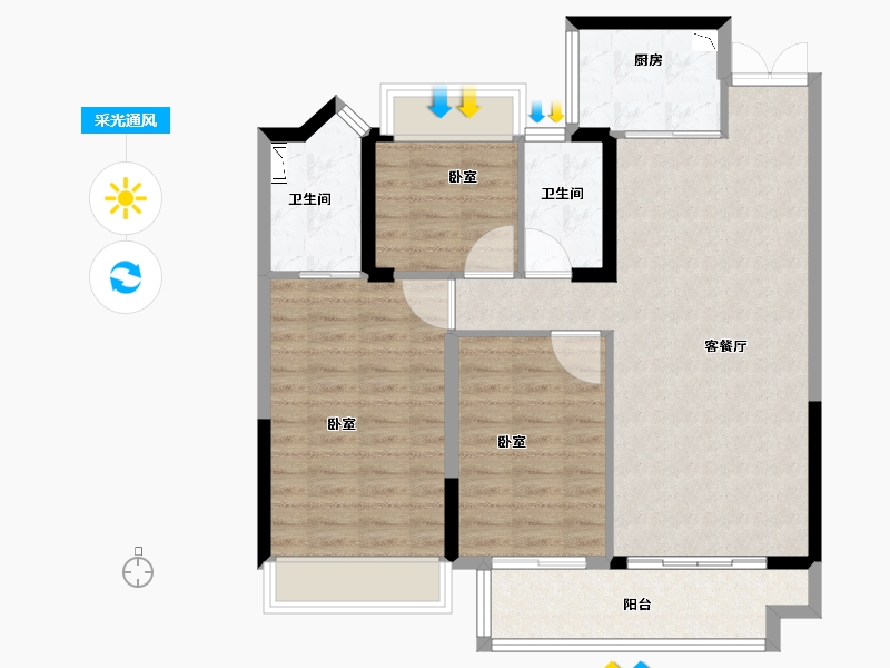 河南省-南阳市-领创滨河府-92.00-户型库-采光通风