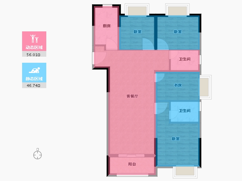 湖北省-武汉市-南德上林公馆-92.13-户型库-动静分区