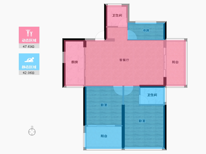 湖北省-十堰市-芳华里-80.99-户型库-动静分区