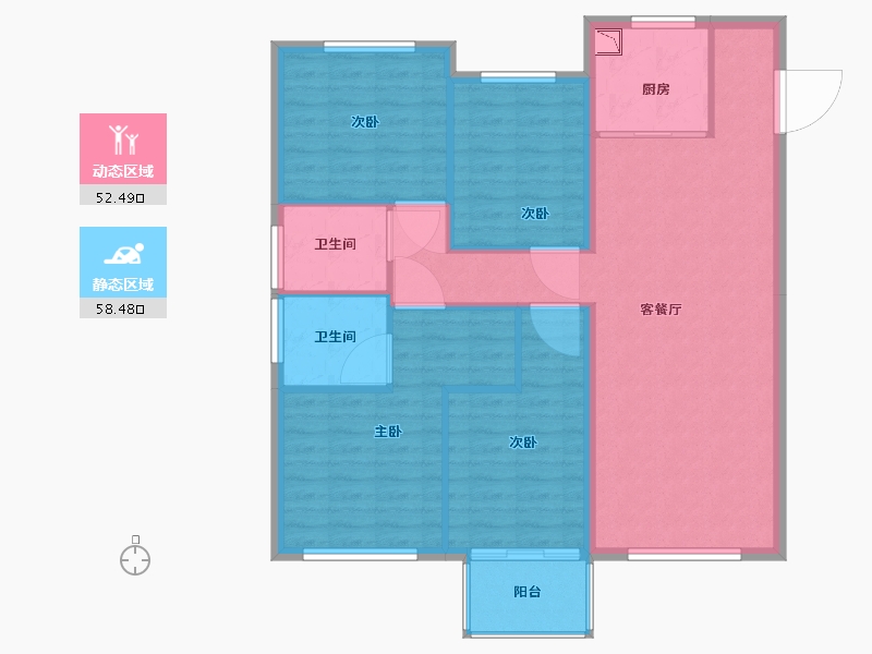 福建省-厦门市-中骏璟峰-100.82-户型库-动静分区