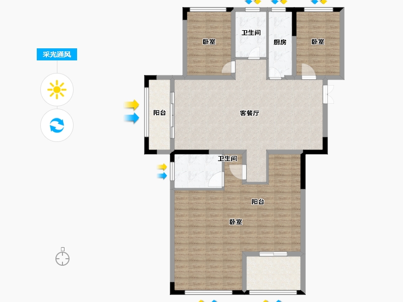 安徽省-宣城市-华夏湖畔御苑-121.98-户型库-采光通风