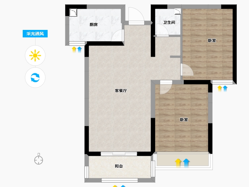 河南省-南阳市-名门中州府-72.00-户型库-采光通风