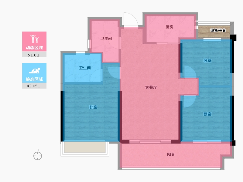 浙江省-绍兴市-融信观河盛世府-86.00-户型库-动静分区