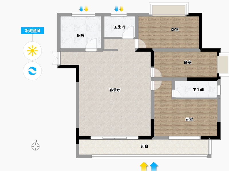 河南省-信阳市-固始信合公园里-109.98-户型库-采光通风