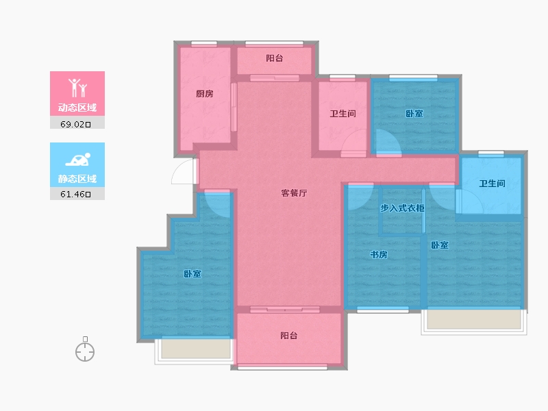 河南省-南阳市-财富新城•财富公馆-115.67-户型库-动静分区