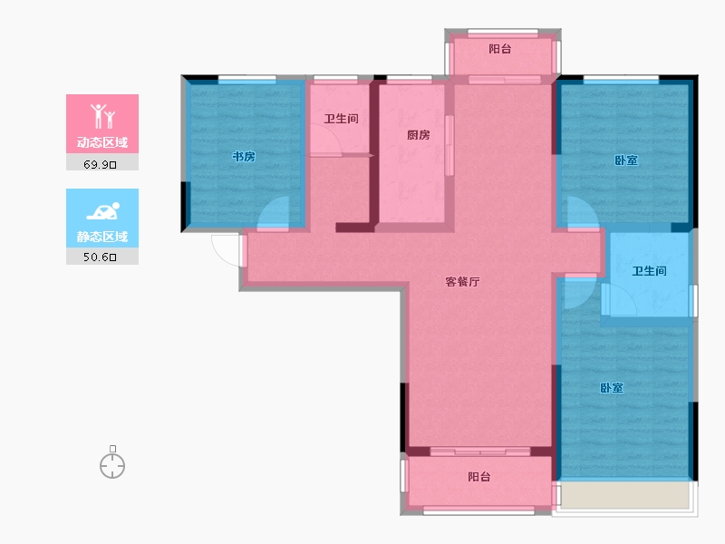 河南省-南阳市-传世温泉公馆-106.82-户型库-动静分区