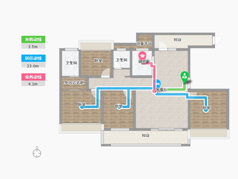 河南省-南阳市-新旭·京华府【南苑】-135.15-户型库-动静线