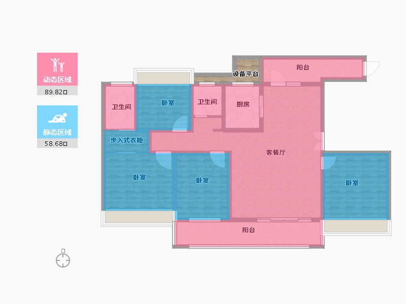 河南省-南阳市-新旭·京华府【南苑】-135.15-户型库-动静分区