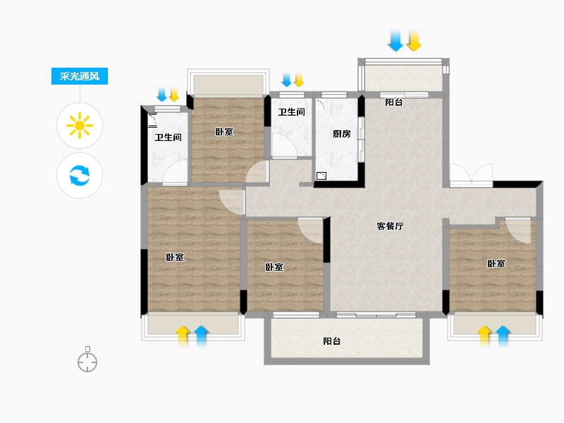 河南省-南阳市-领创滨河府-114.01-户型库-采光通风