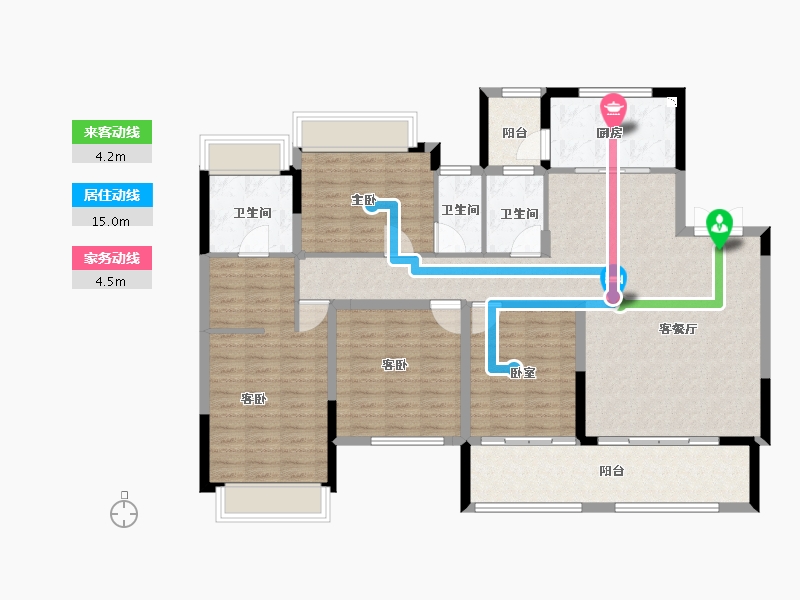 河南省-信阳市-信阳美好生活家园-129.47-户型库-动静线