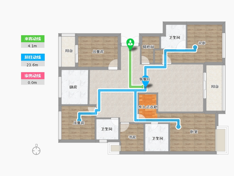 浙江省-金华市-滨江德信公园壹号-120.08-户型库-动静线