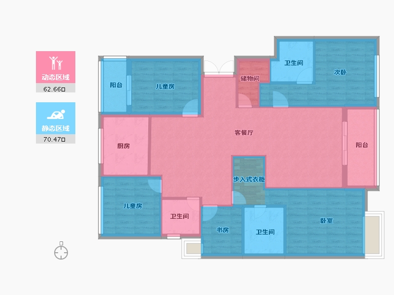 浙江省-金华市-滨江德信公园壹号-120.08-户型库-动静分区