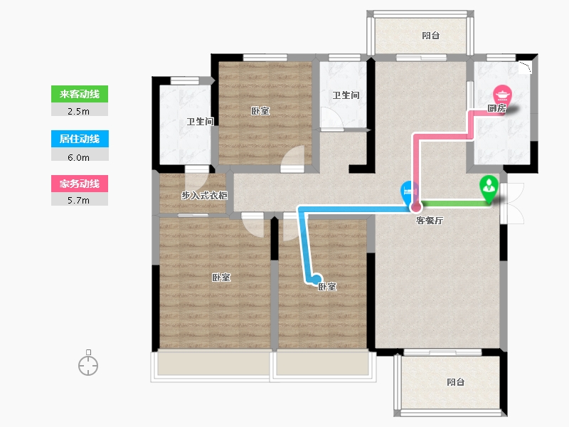 河南省-南阳市-建业碧桂园龙悦城-106.00-户型库-动静线