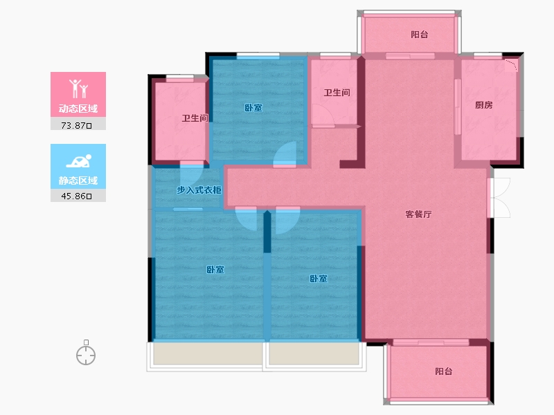 河南省-南阳市-建业碧桂园龙悦城-106.00-户型库-动静分区