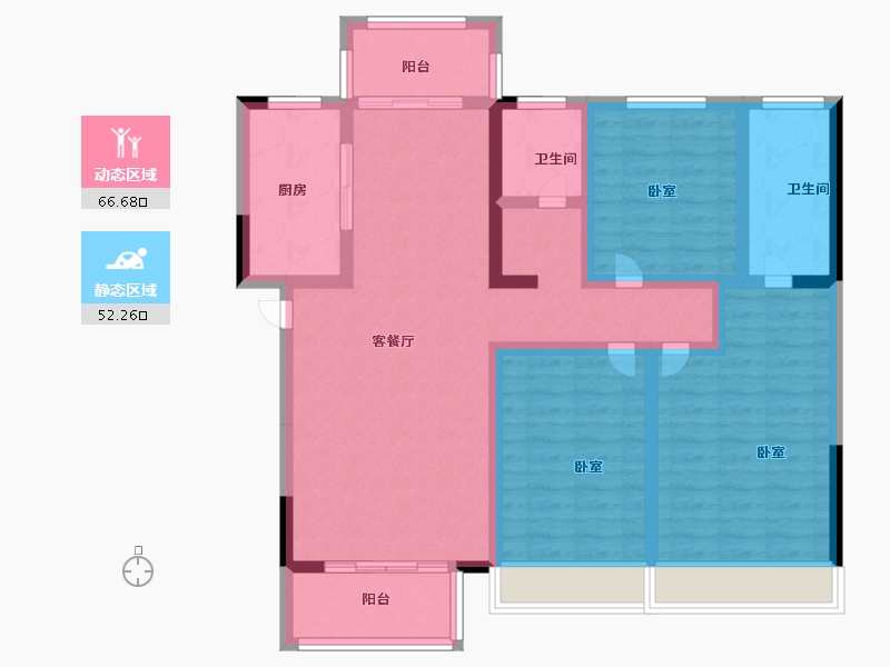 河南省-南阳市-传世温泉公馆-104.95-户型库-动静分区