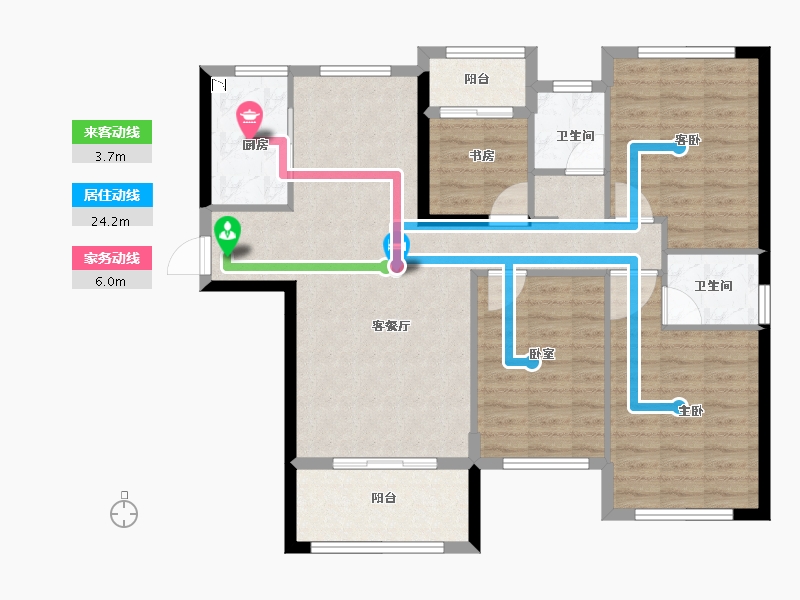 河南省-信阳市-中环荣域Ⅱ期悦棠-102.00-户型库-动静线