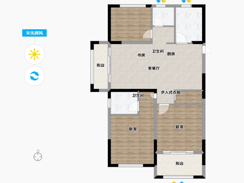 安徽省-宣城市-华夏湖畔御苑-101.98-户型库-采光通风