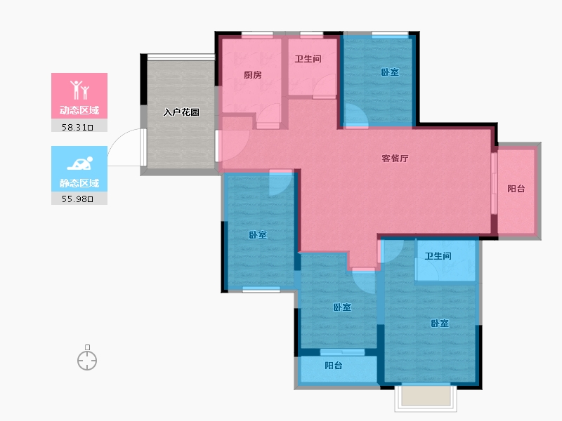 山东省-菏泽市-天正中央大街-112.21-户型库-动静分区