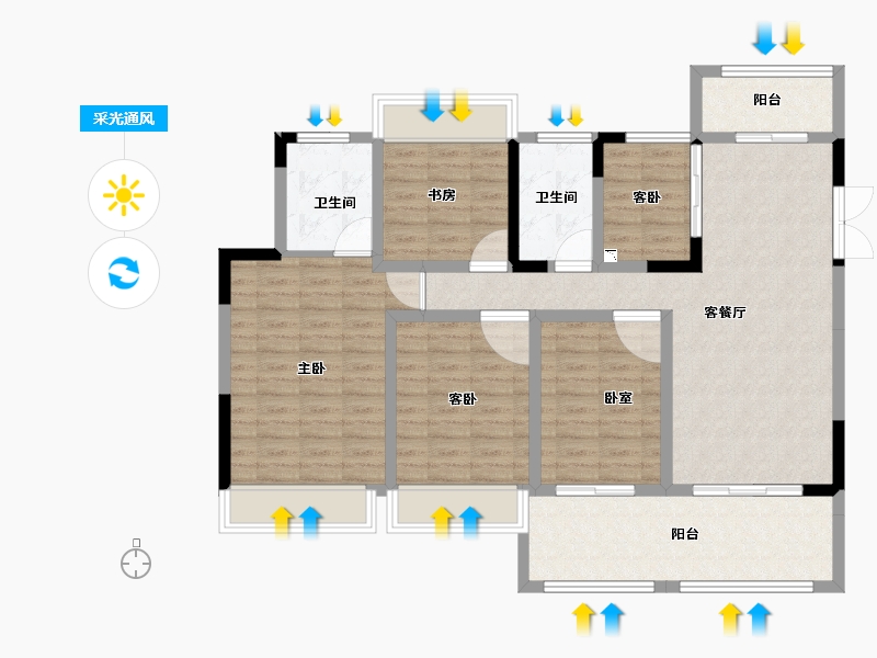 河南省-信阳市-信阳美好生活家园-111.24-户型库-采光通风