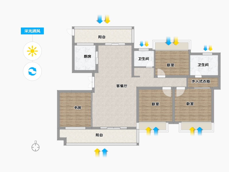 河南省-南阳市-新旭·京华府【南苑】-122.99-户型库-采光通风