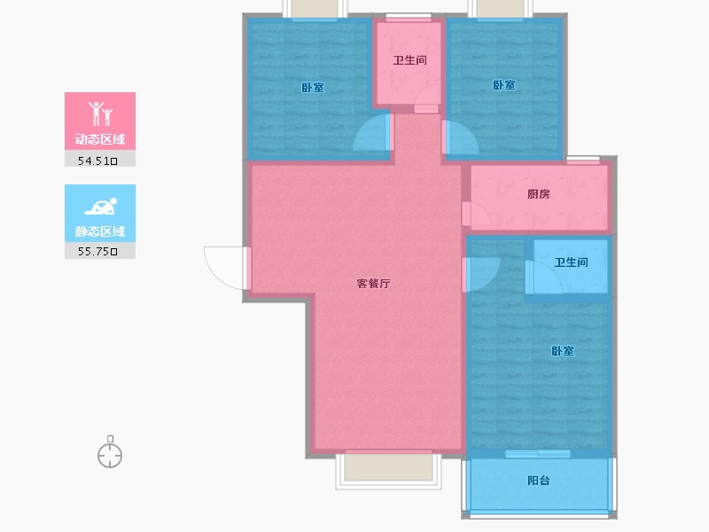 河南省-南阳市-金城国际-98.33-户型库-动静分区