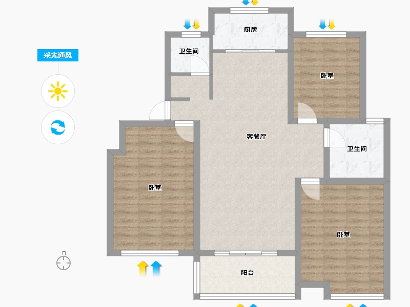 河南省-信阳市-金牛国际社区-97.37-户型库-采光通风