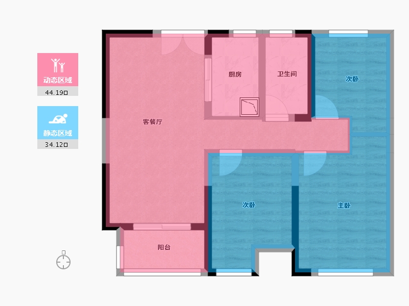 山东省-济南市-济南杨柳春风-68.87-户型库-动静分区