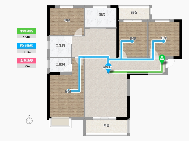 湖北省-咸宁市-领秀城·银泉华府-113.61-户型库-动静线