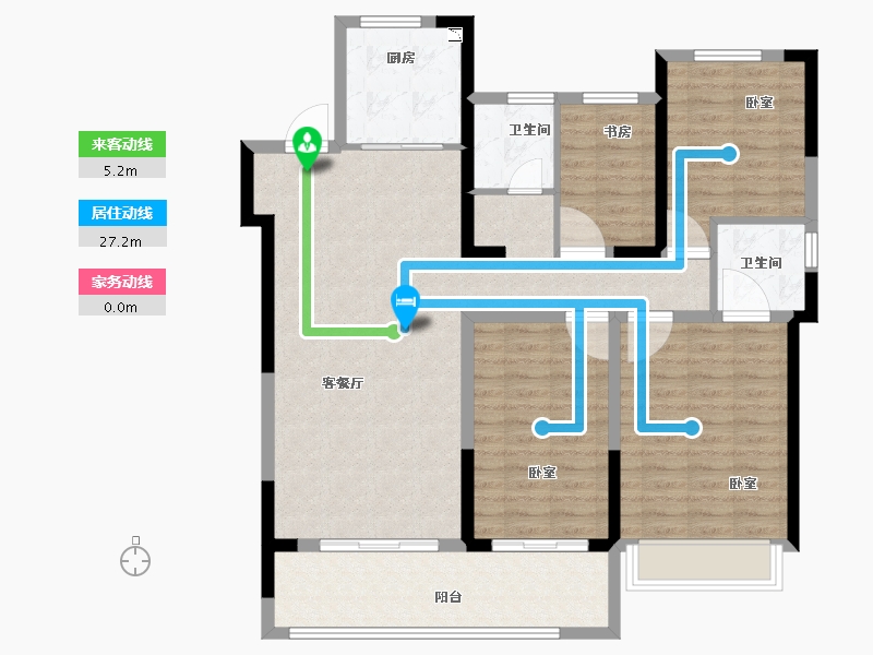 湖北省-荆州市-楚天都市壹号院-112.00-户型库-动静线