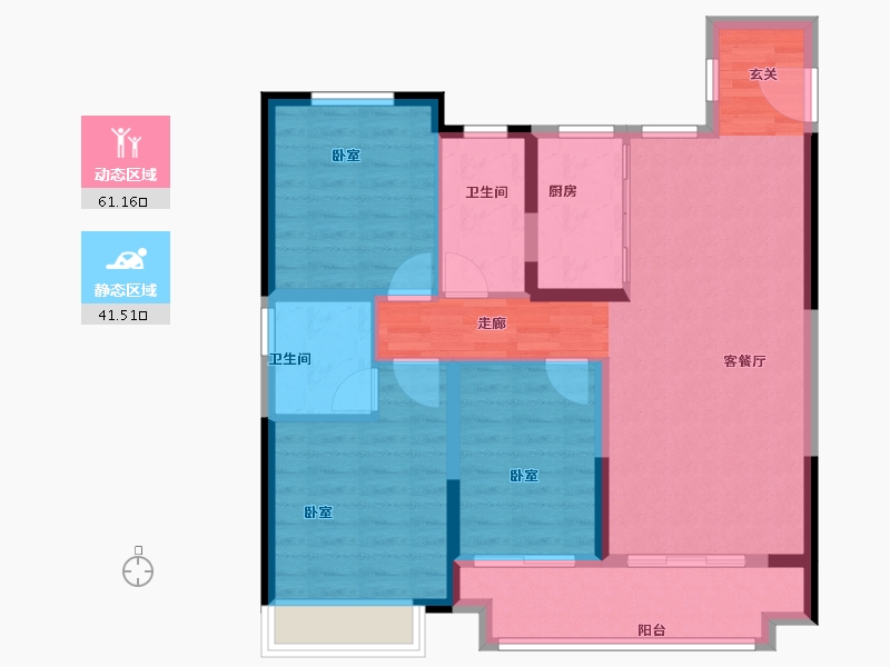 湖北省-武汉市-孔雀城大悦城控股问津兰亭-92.00-户型库-动静分区