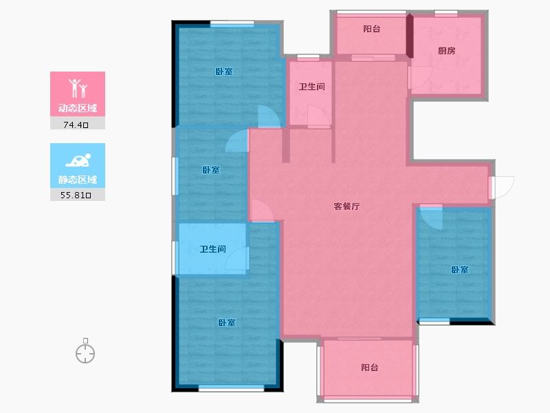 湖北省-黄冈市-韵湖首府-117.23-户型库-动静分区